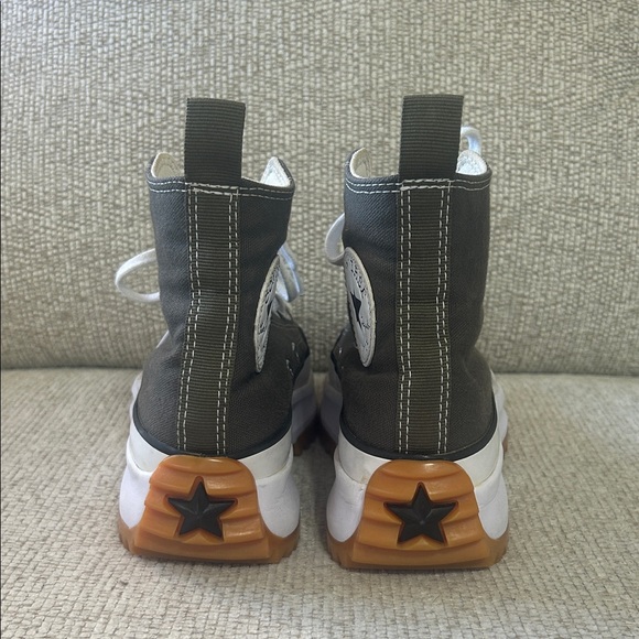 Converse Military Green and White High-Top Sneakers - Picture 4 of 9